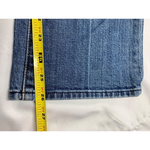7 For All Mankind Jeans Women Size 29 Blue Boot Cut Crop Low Rise 32x26 - Picture 6 of 11